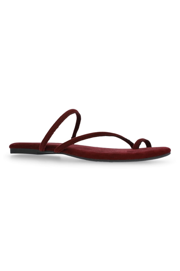 Women's Faux Suede Barely There Toe Loop Sandals