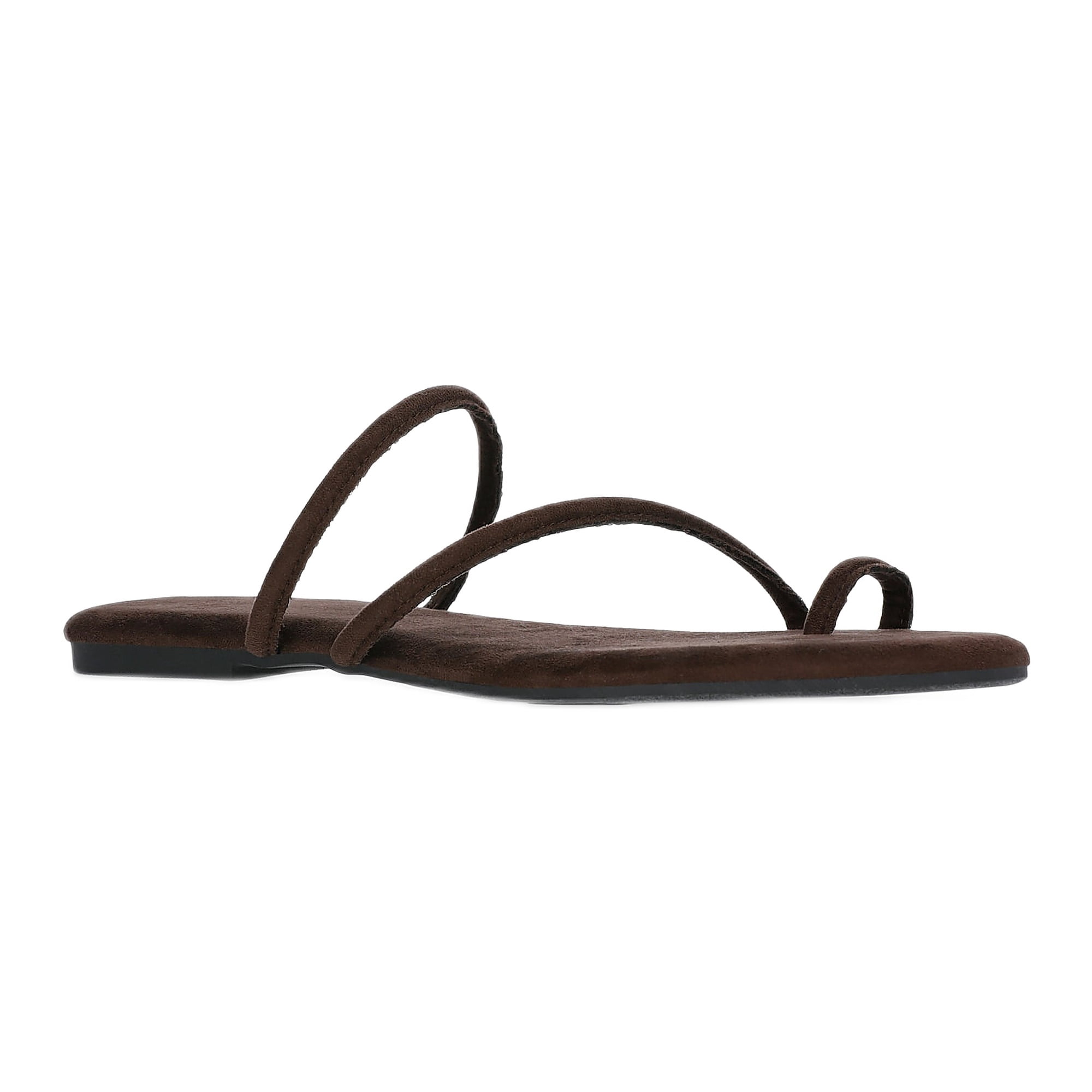 Women's Faux Suede Barely There Toe Loop Sandals