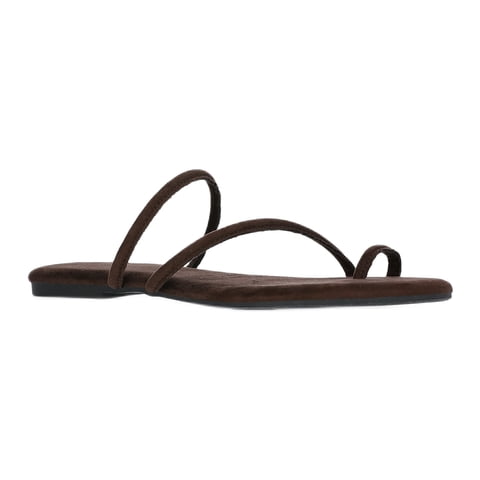 Women's Faux Suede Barely There Toe Loop Sandals