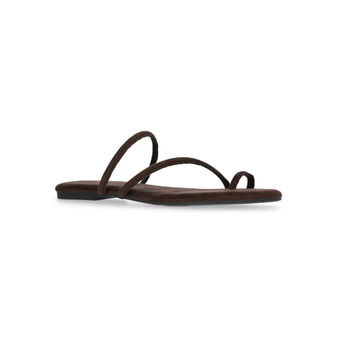 Women's Faux Suede Barely There Toe Loop Sandals