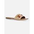 thumbnail image 1 of Time and Tru Women's Raffia Shell Slide Sandals, 1 of 6