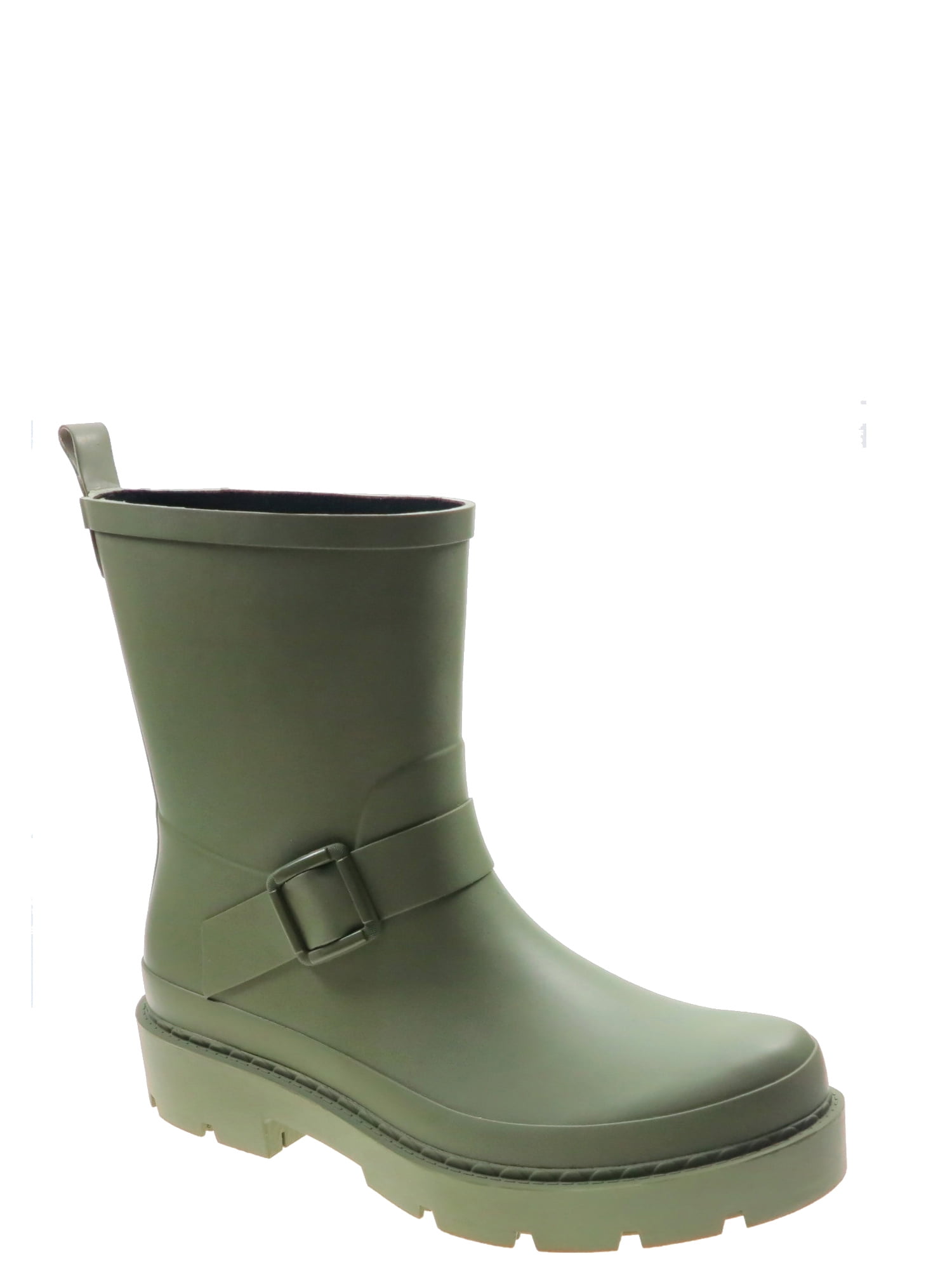 Time and Tru Women's Short Buckle Rain Boots