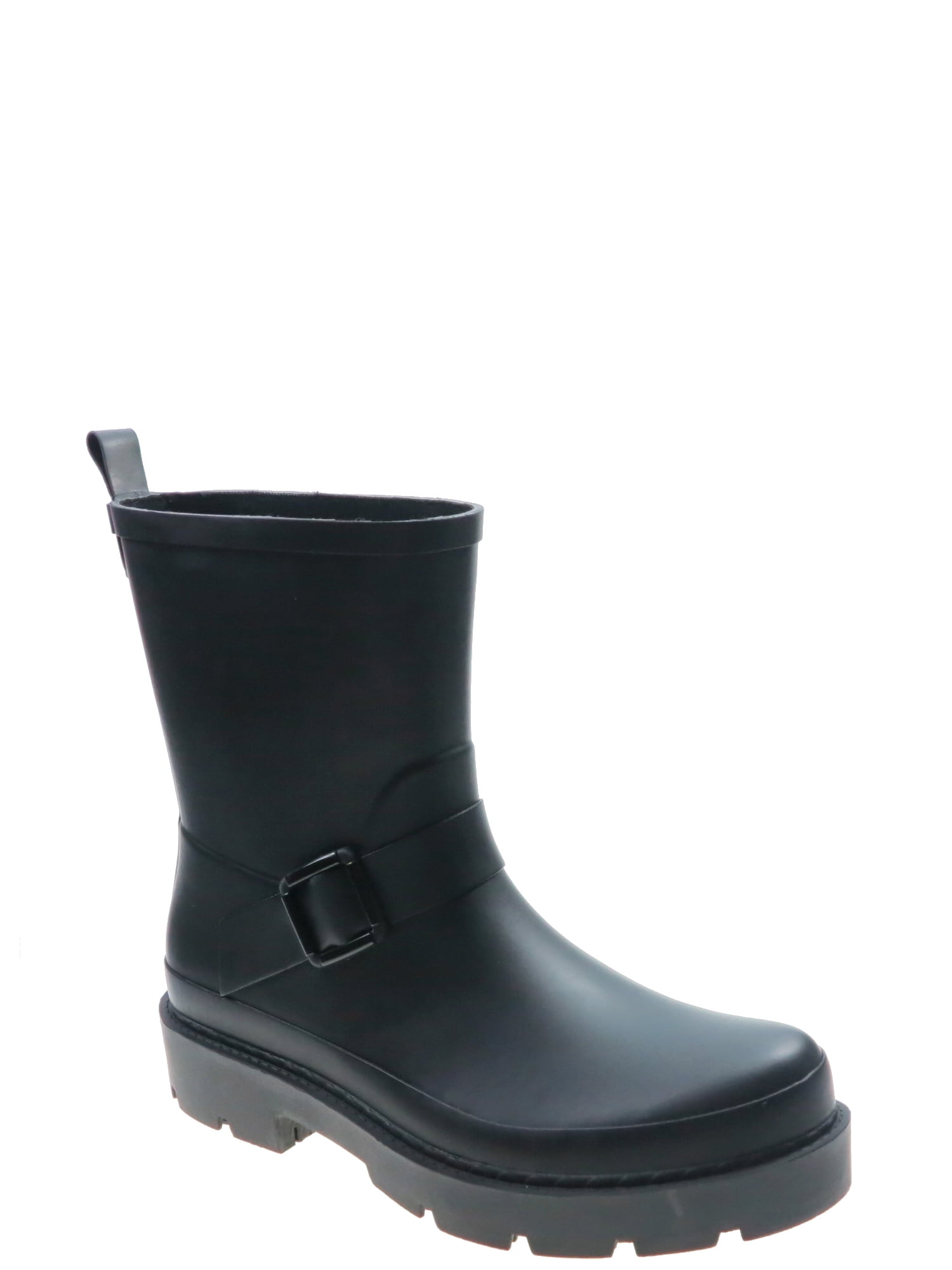 Time and Tru Women's Short Buckle Rain Boots