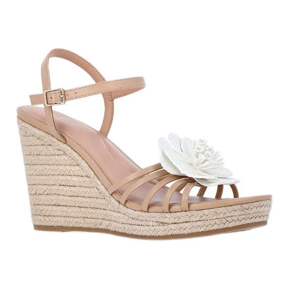 Time and Tru Women's Flower Espadrille Wedge Sandals