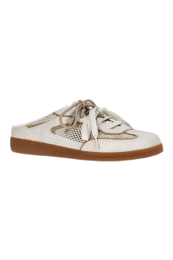 Women's Lace Up Mesh Mule Sneakers
