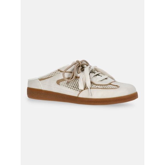 Time and Tru Women's Lace Up Mesh Mule Sneakers