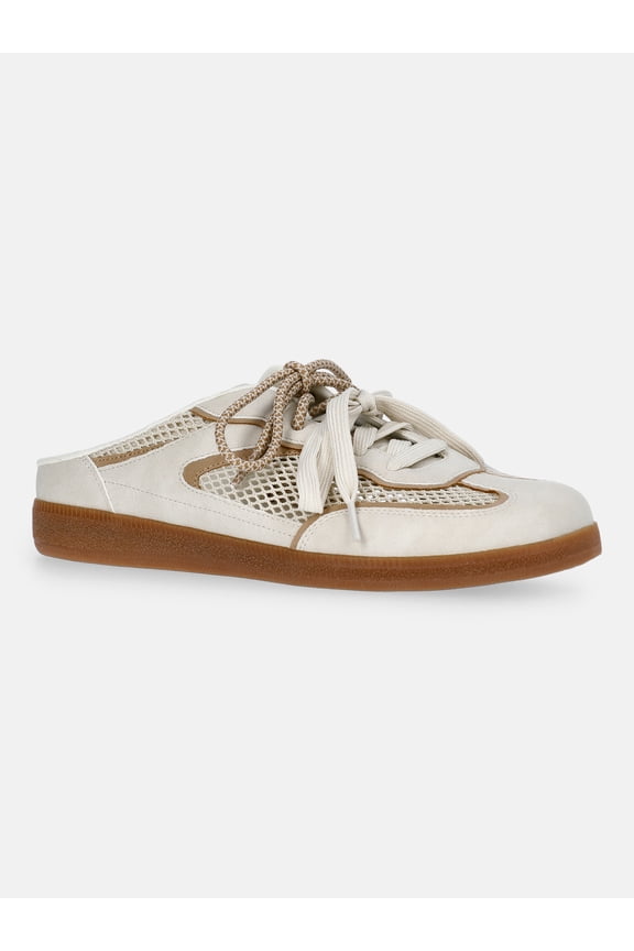 Women's Lace Up Mesh Mule Sneakers