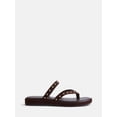 thumbnail image 1 of Time and Tru Women's Studded Flip Flop Sandals, 1 of 4