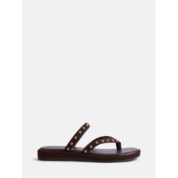 Time and Tru Women's Studded Flip Flop Sandals