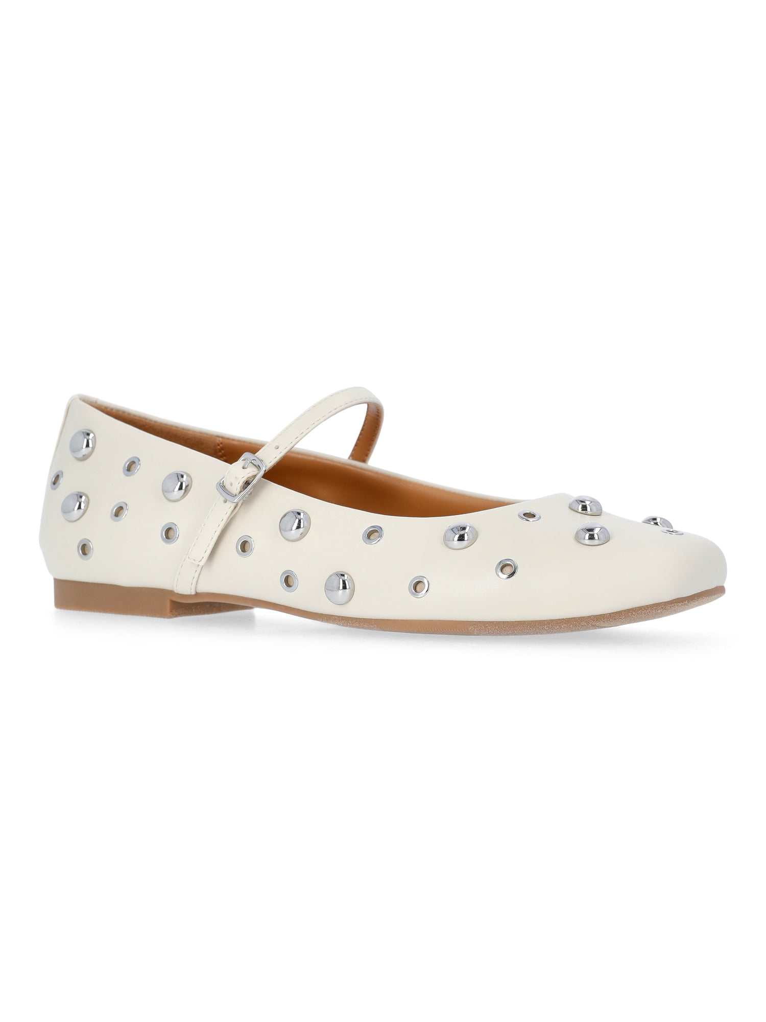 Time and Tru Women's Studded Mary Jane Flats
