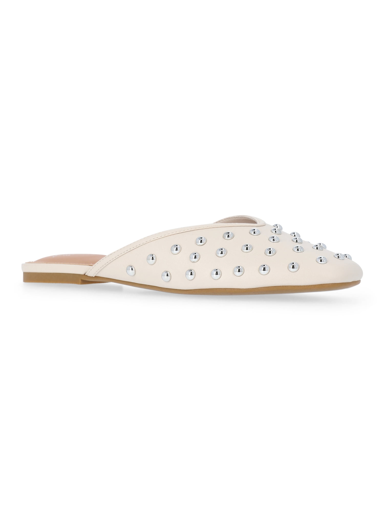 Time and Tru Women's Studded Faux Leather Mules