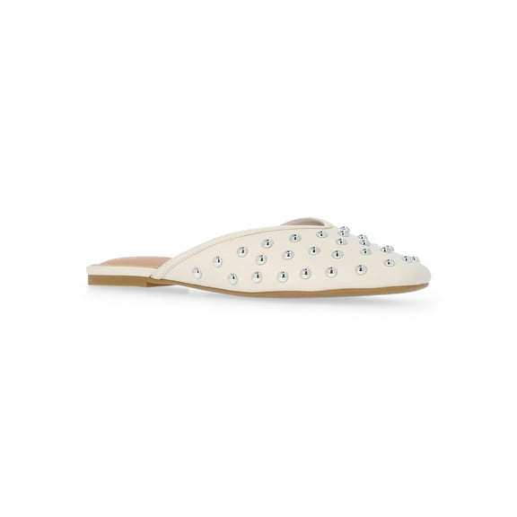 Time and Tru Women's Studded Faux Leather Mules