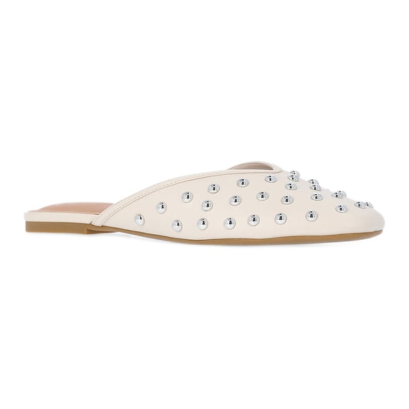 Time and Tru Women's Studded Faux Leather Mules