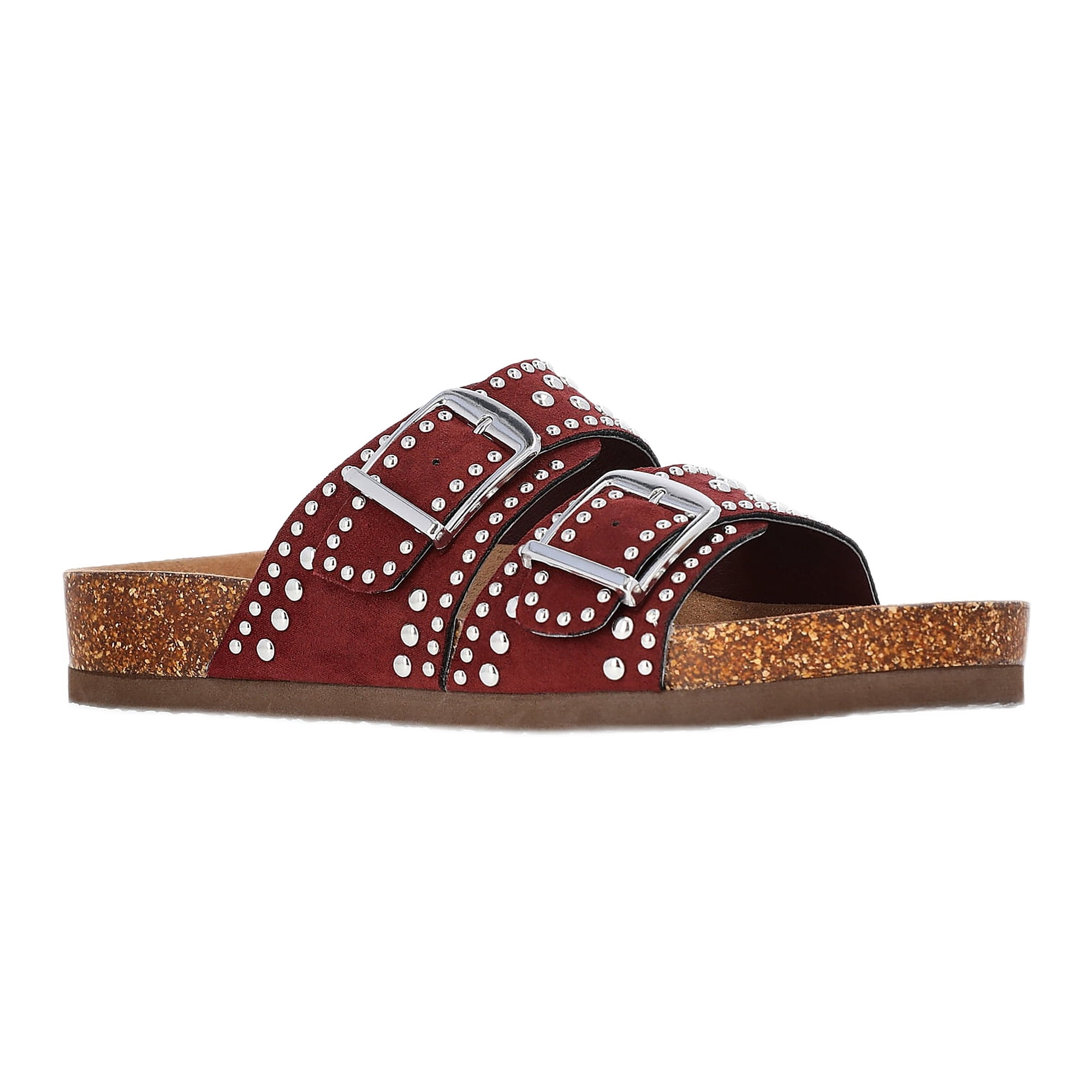 Time and Tru Women's Footbed Slide Sandals, Wide Width Available