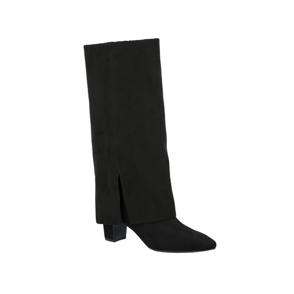 Time and Tru Women's Faux Suede Foldover Tall Boots