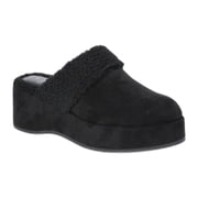 Time and Tru Women's Faux Shearling Wedge Clogs