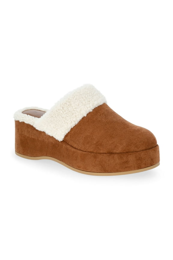 Women's Faux Shearling Wedge Clogs