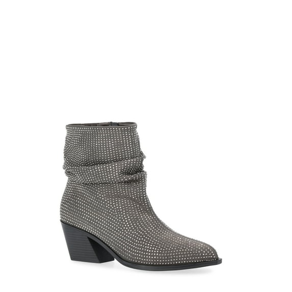 Time and Tru Women's Glitter Western Ankle Boots