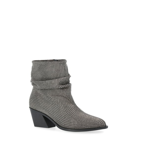 Time and Tru Women's Glitter Western Ankle Boots