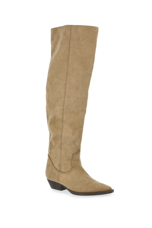 Women's Faux Suede Western Over The Knee Boots