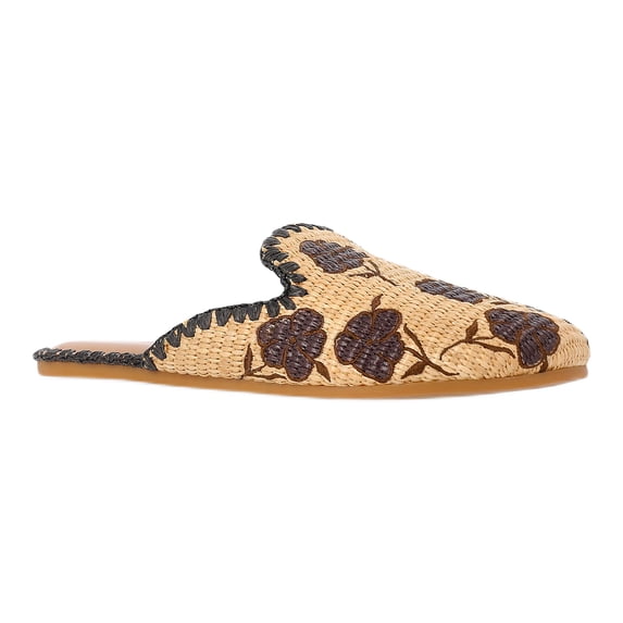 Time and Tru Women's Whipstitch Raffia Mules