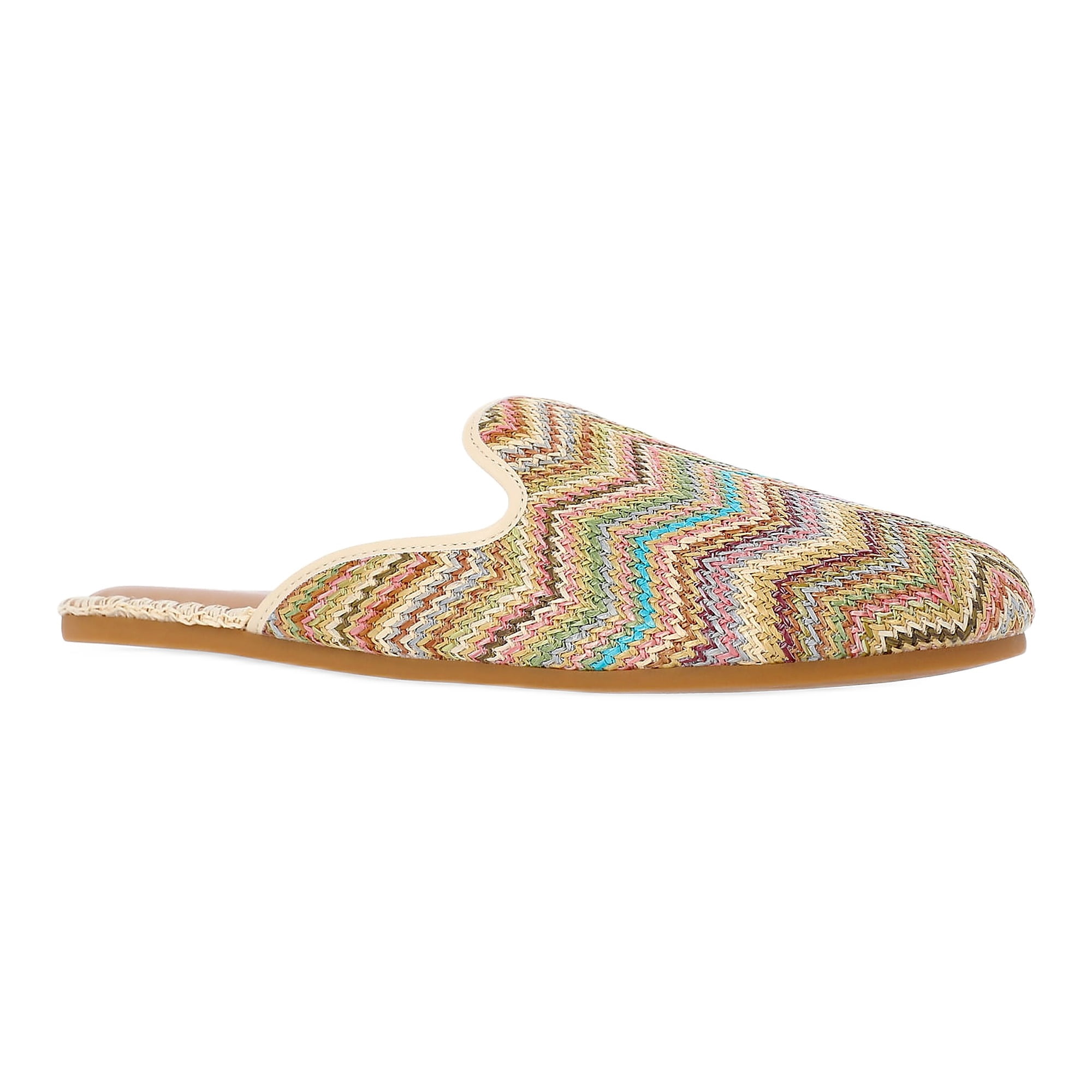 Time and Tru Women's Whipstitch Raffia Mules