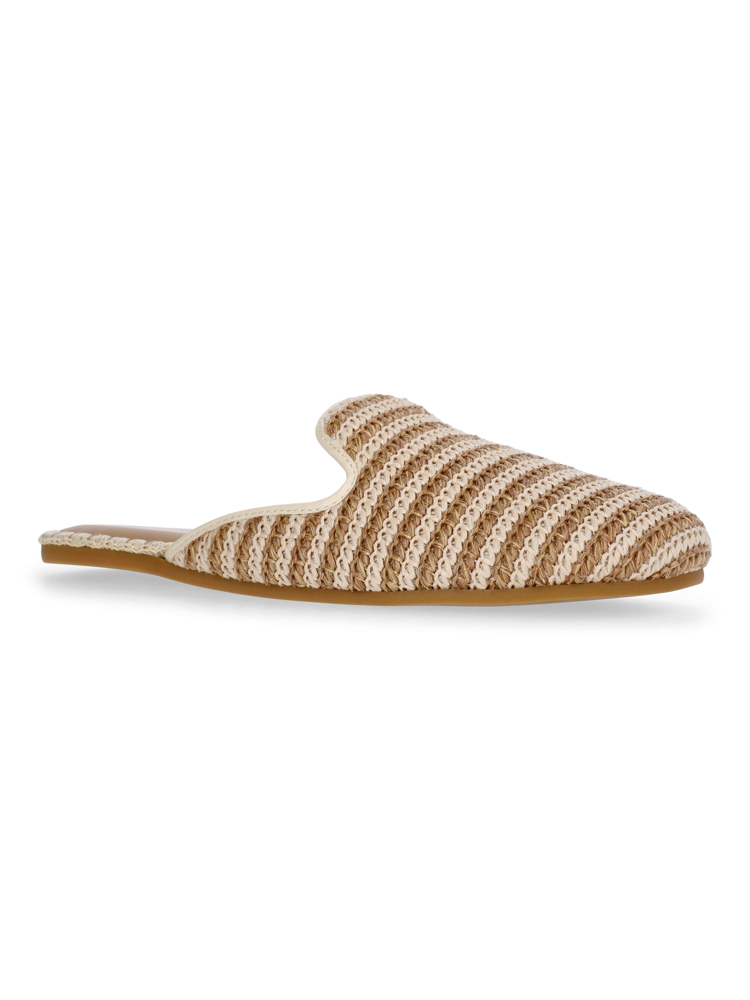 Time and Tru Women's Whipstitch Raffia Mules