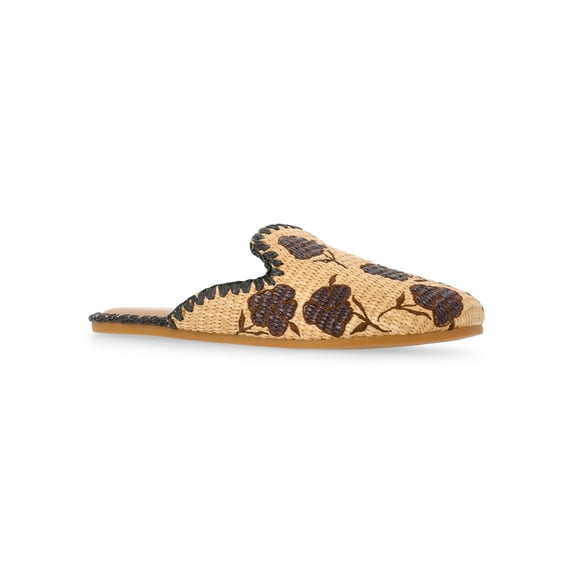 Time and Tru Women's Whipstitch Raffia Mules