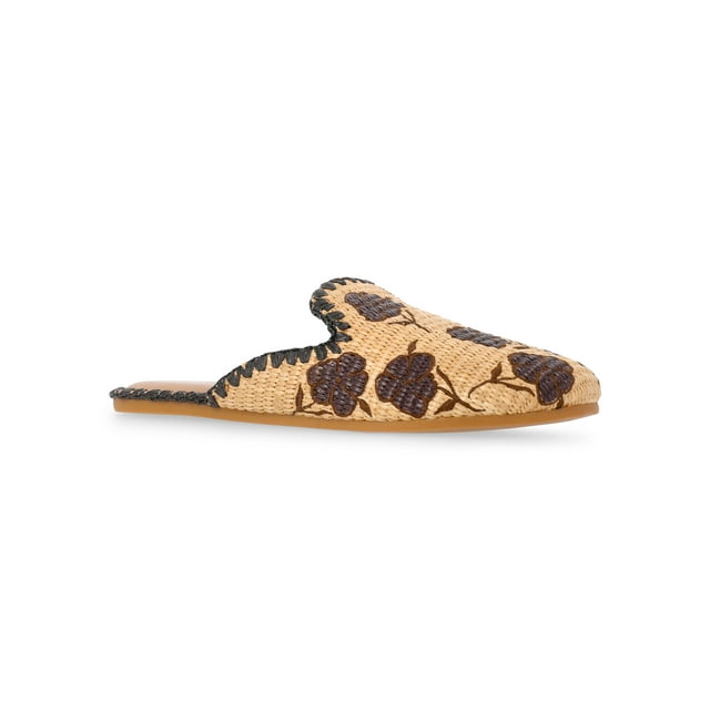 Time and Tru Women's Whipstitch Raffia Mules
