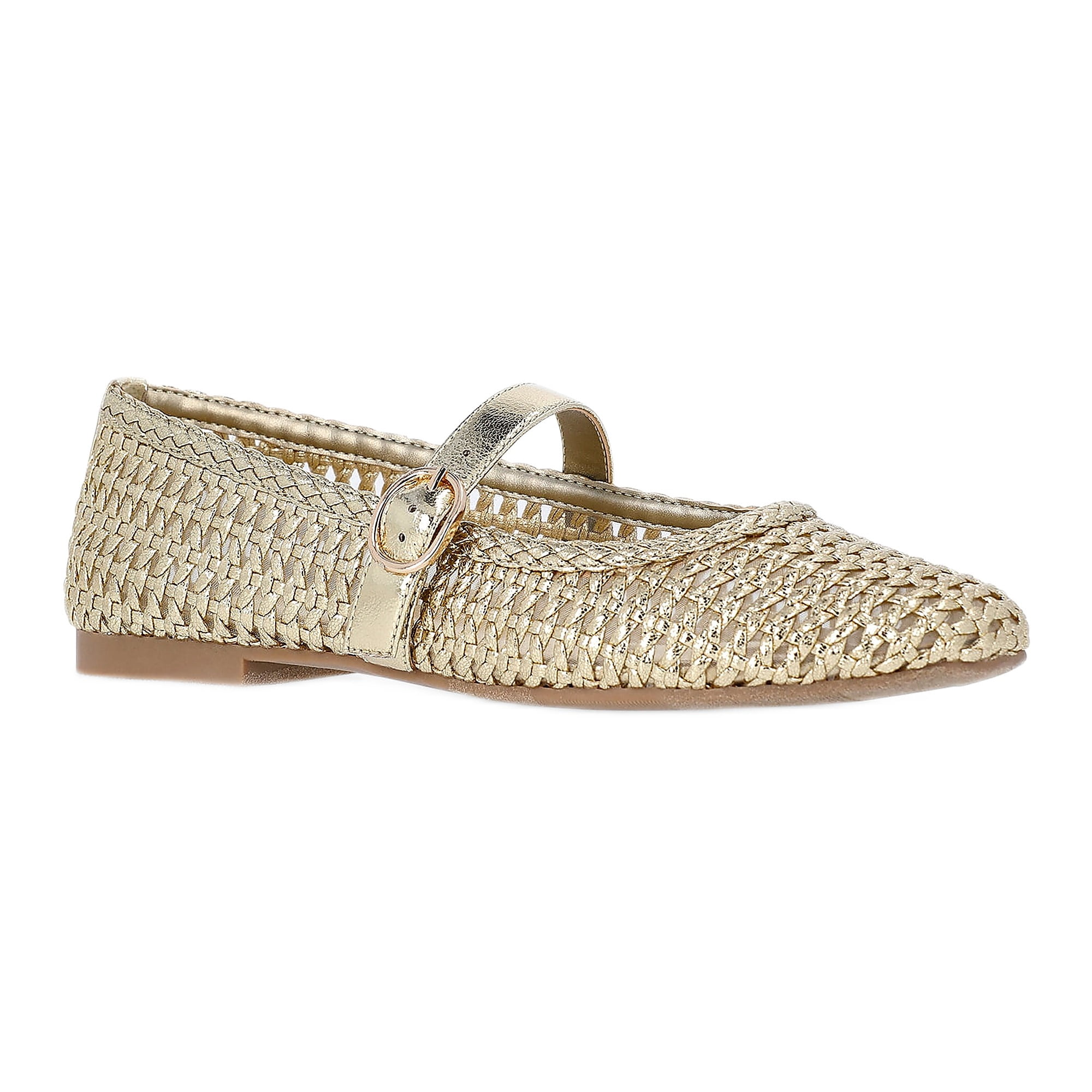 Time and Tru Women's Woven Ballet Flats