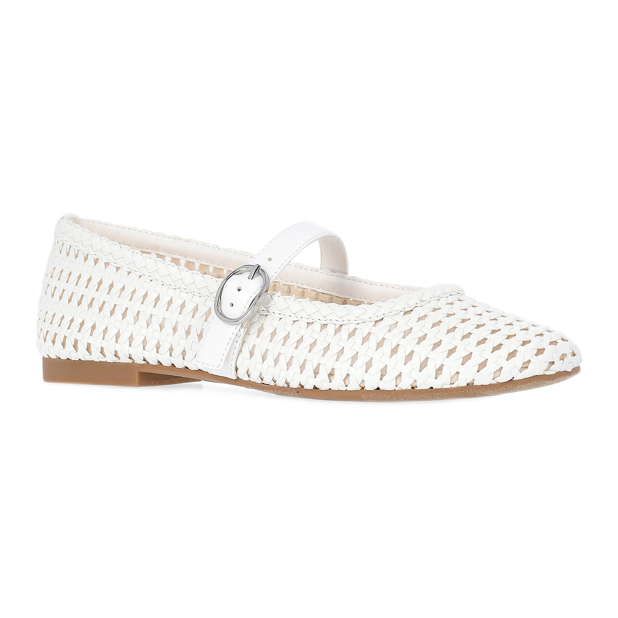 Time and Tru Women's Woven Ballet Flats