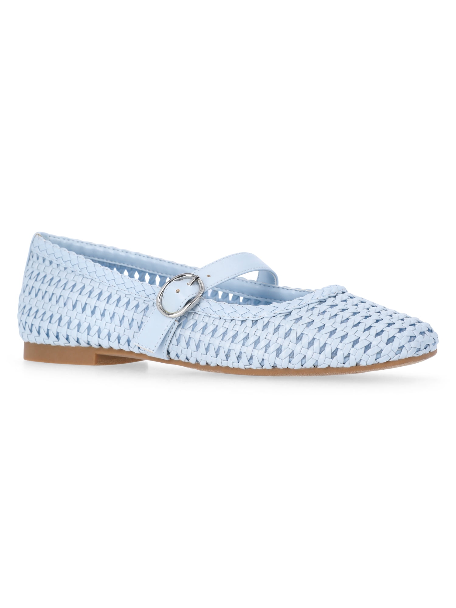 Time and Tru Women's Woven Ballet Flats