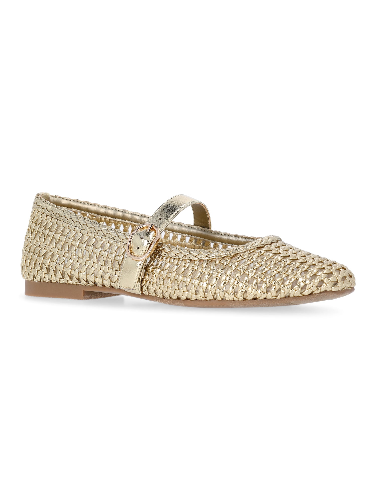 Time and Tru Women's Woven Ballet Flats