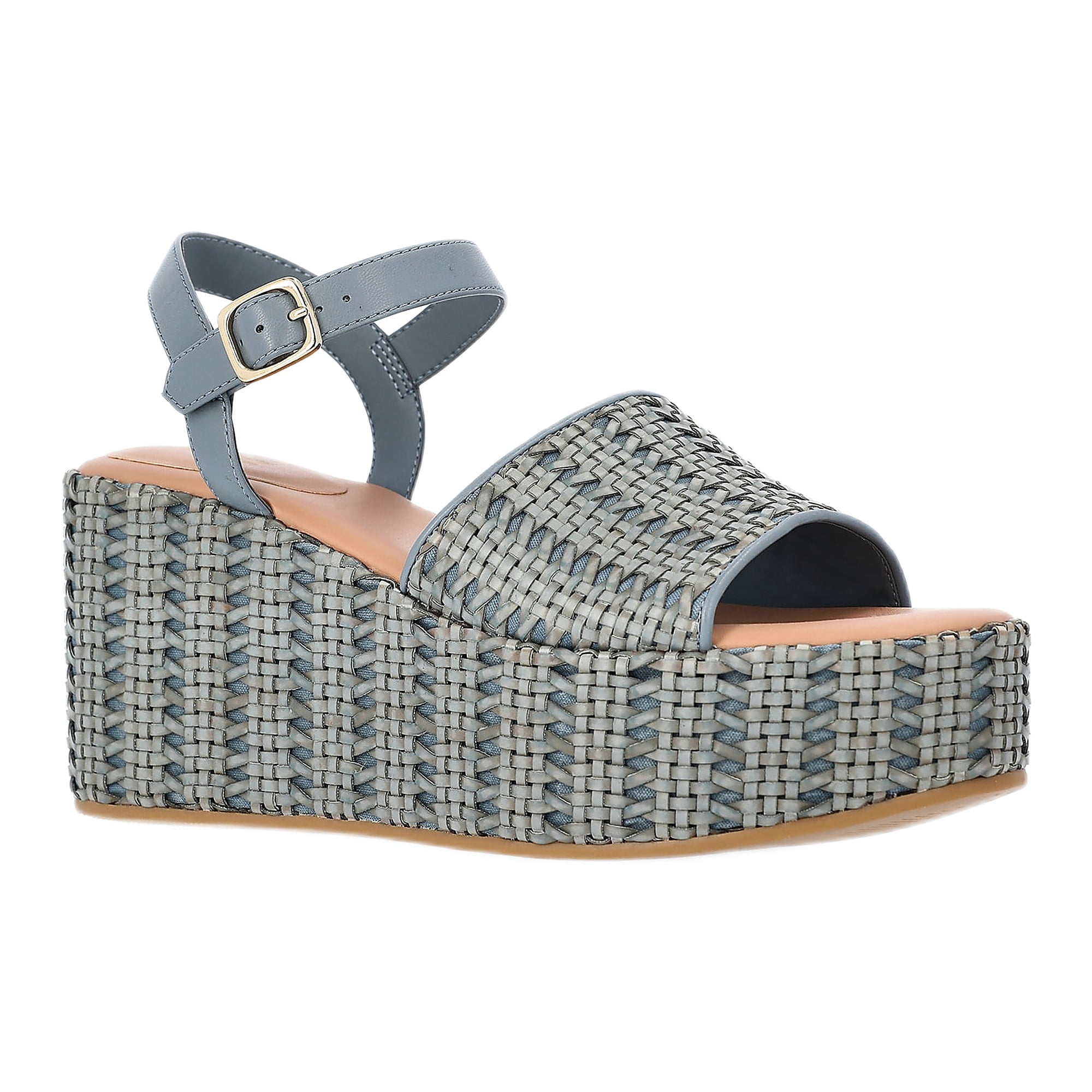Time and Tru Women's Woven Wedge Heel Sandals
