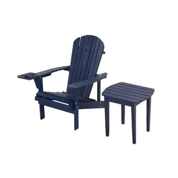W Unlimited SW2101NV-CHET Earth Collection Adirondack Chair with Phone & Cup Holder, Navy Blue