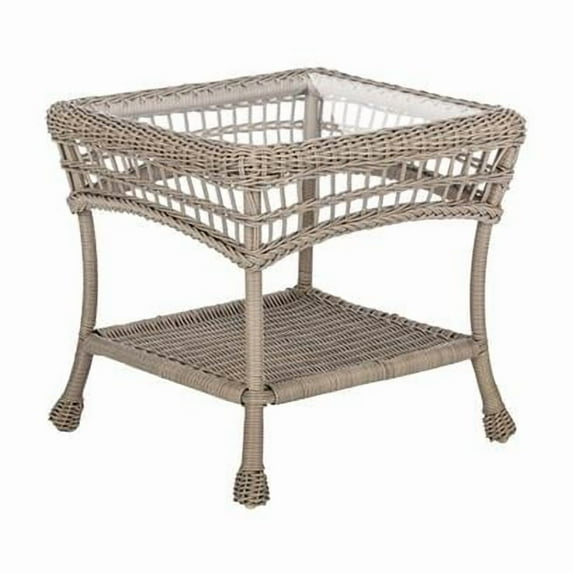 W Unlimited Outdoor Garden Saturn Collection Patio End Table - Light Brown