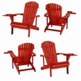 thumbnail image 1 of W Unlimited SW2101RDSET4 6 in. Earth Adirondack Chair with Phone & Cup Holder, Red - Set of 4, 1 of 5