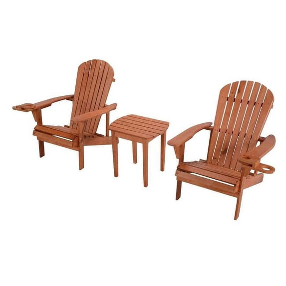W Unlimited SW2101WN-CH2ET Earth Collection Adirondack Chair with Phone & Cup Holder, Walnut
