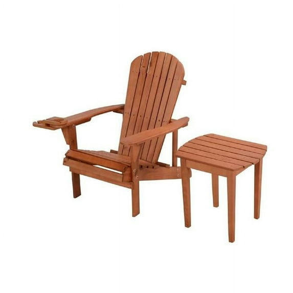 W Unlimited SW2101WN-CHET Earth Collection Adirondack Chair with Phone & Cup Holder, Walnut
