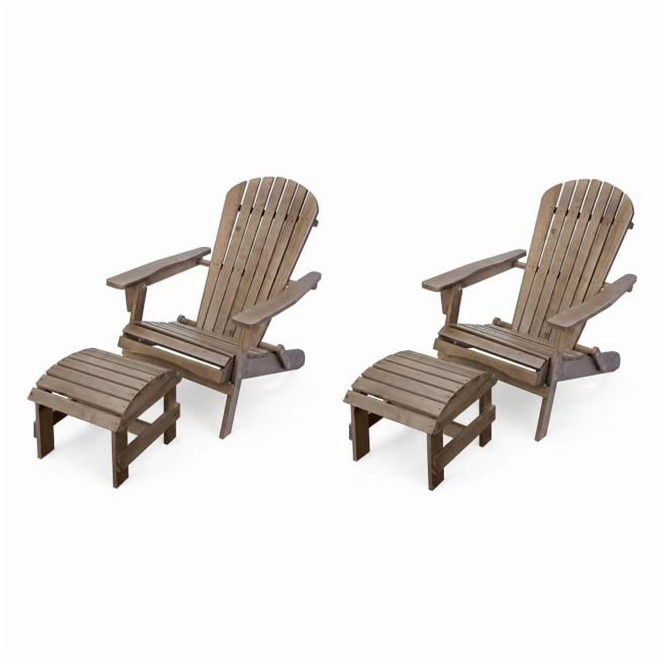 W Unlimited SW2418DB-CH2OT2 Folding Large Size Adirondack Chair Pine Wood, Dark Brown