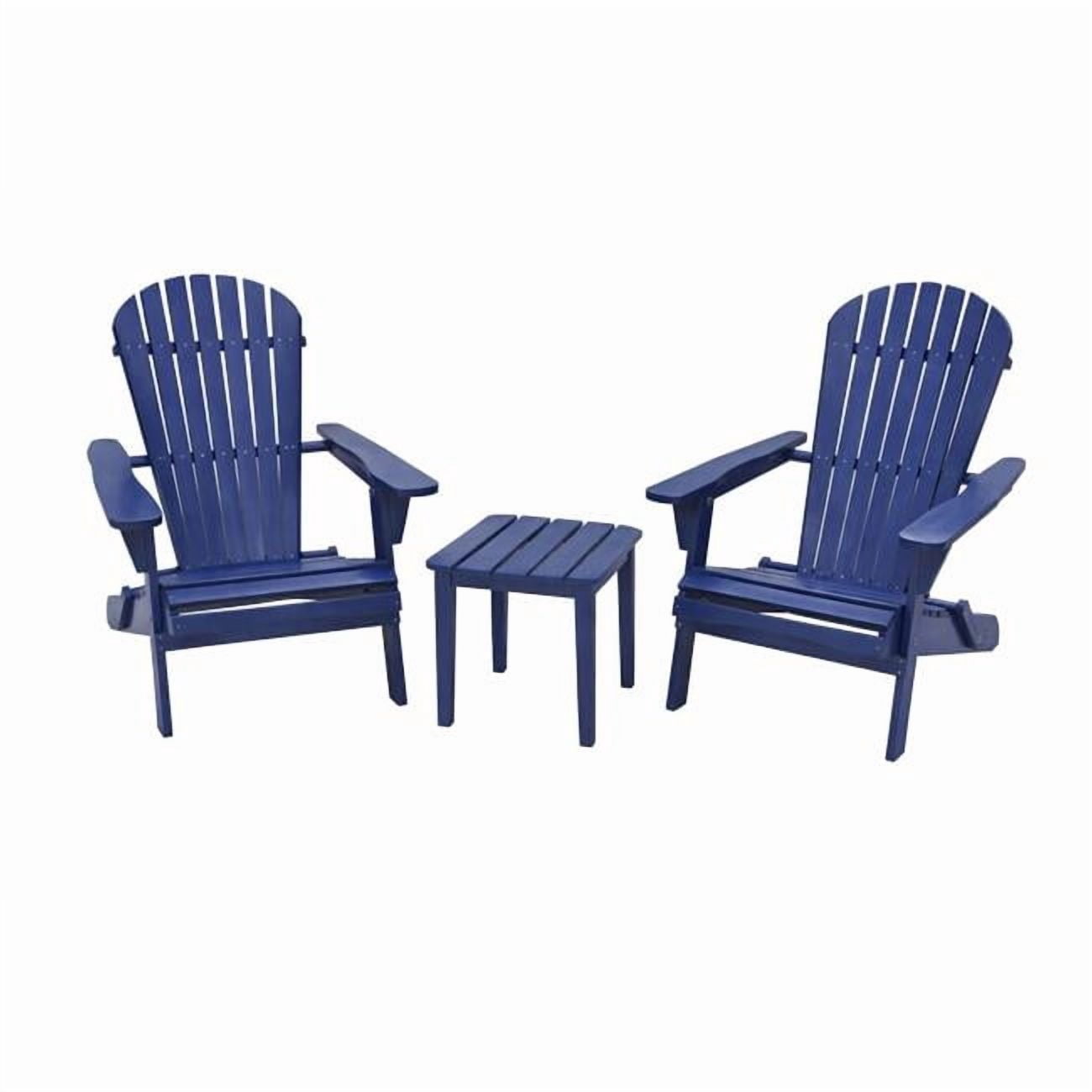 W Unlimited SW2418NV-CH2ET Folding Large Size Adirondack Chair Pine Wood, Navy Blue