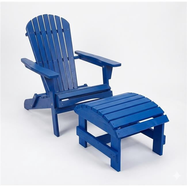 W Unlimited SW2418NV-CHOT Folding Large Size Adirondack Chair Pine Wood, Navy Blue