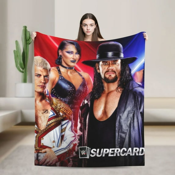 W-W-E Blanket, Super Soft Throw Blanket For Wrestling Fans, Cozy Flannel Blankets, Warm Blankets For Couch Sofa Bed, 50"X40"