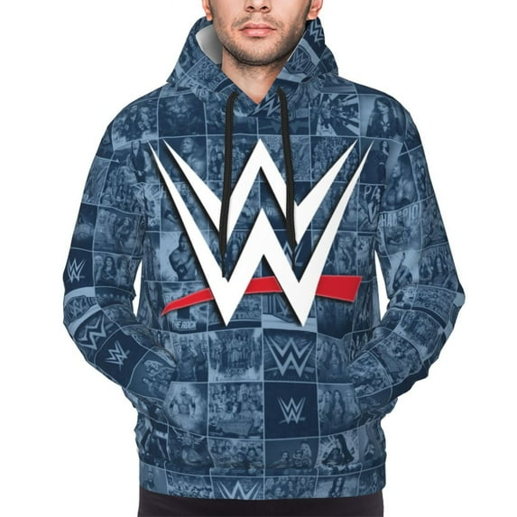 W-W-E Hoodies for Men Women, Novelty Pullover Hoodies with Pocket, Unisex 3D Print Hooded Sweatshirt