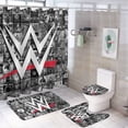 thumbnail image 1 of W-W-E Shower Curtain Set 4 Piece for Luxury Bathroom Decor Set, Shower Curtain, Bathroom Rugs, Toilet Cover, Toilet Rug, Bathroom Curtain with 12 Hooks, 1 of 8
