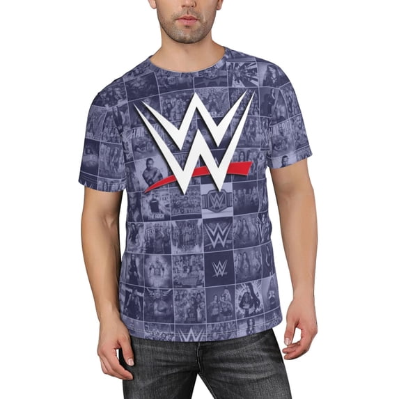 W-W-E T-Shirts For Men, Crew Neck Tee Shirts, Summer Soft Tops, Short Sleeve, S-3xl