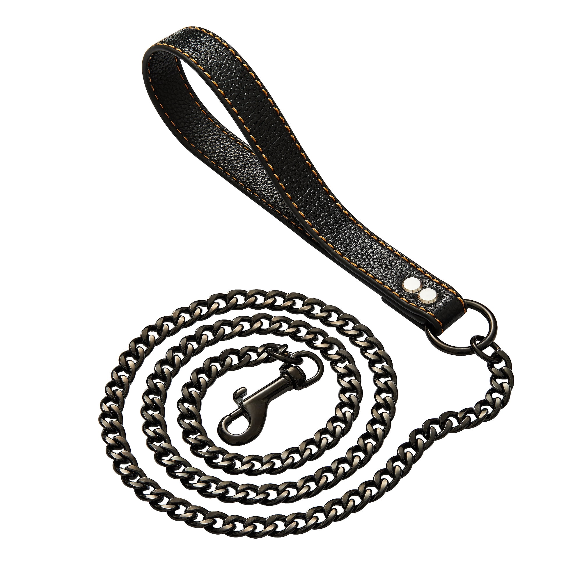 W/W Lifetime 3ft Strong Chew-Proof Metal Steel Black Training Walking Dog Leash Pet Door