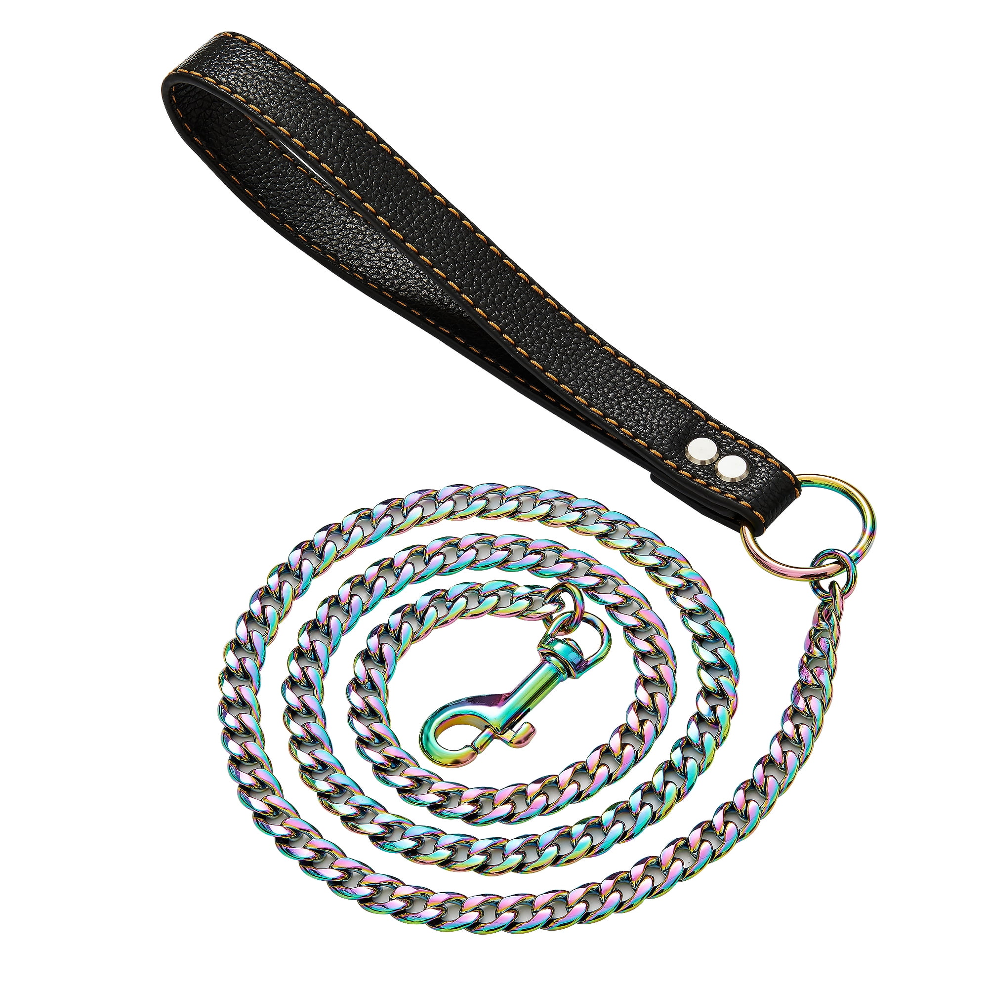W/W Lifetime 4.3ft Strong Chew-Proof Metal Steel Multicolor Training Walking Pet Dog Chain Leash