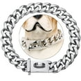 thumbnail image 1 of W/W Lifetime Silver Dogs Pets Choker Collar Cuban Chain For Small Medium Large Pitbull Bulldog, 1 of 7