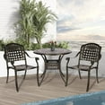 thumbnail image 1 of W WARMHOL 3-Piece Outdoor Patio Dining Set, All-Weather Cast Aluminum Patio Furniture Set for Backyard Garden Deck with 2 Chairs and 35.2" Round Table, 2" Umbrella Hole, 1 of 7